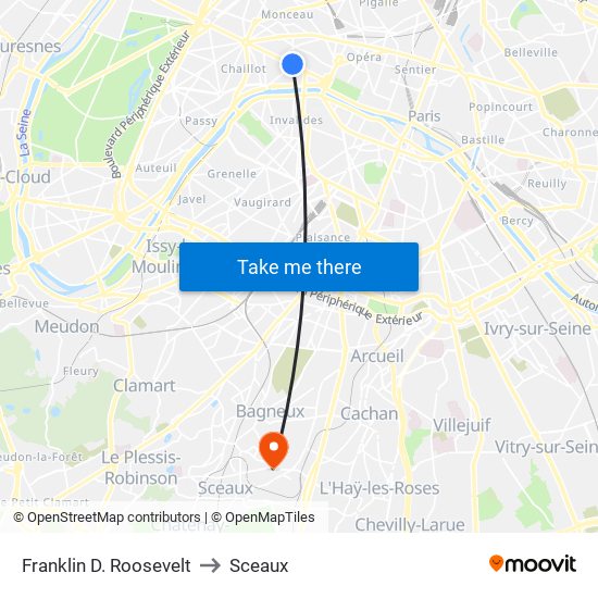 Franklin D. Roosevelt to Sceaux map