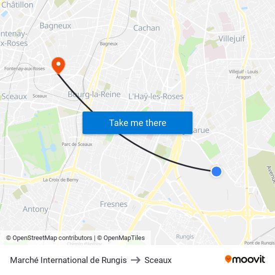 Marché International de Rungis to Sceaux map