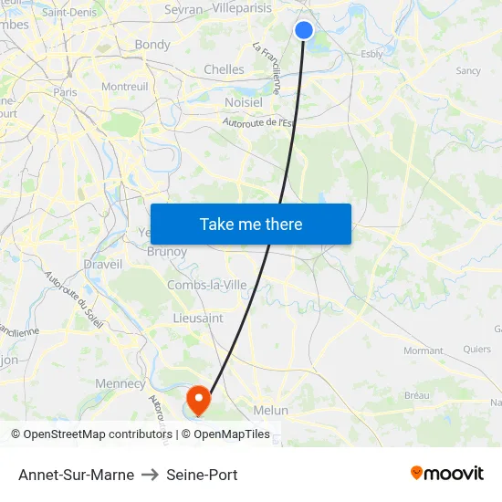 Annet-Sur-Marne to Seine-Port map