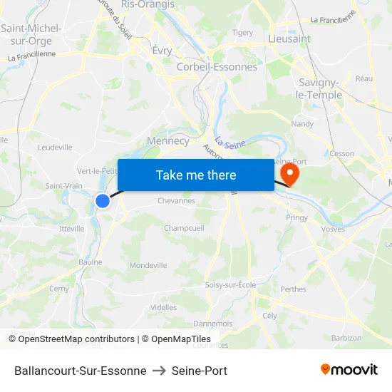 Ballancourt-Sur-Essonne to Seine-Port map
