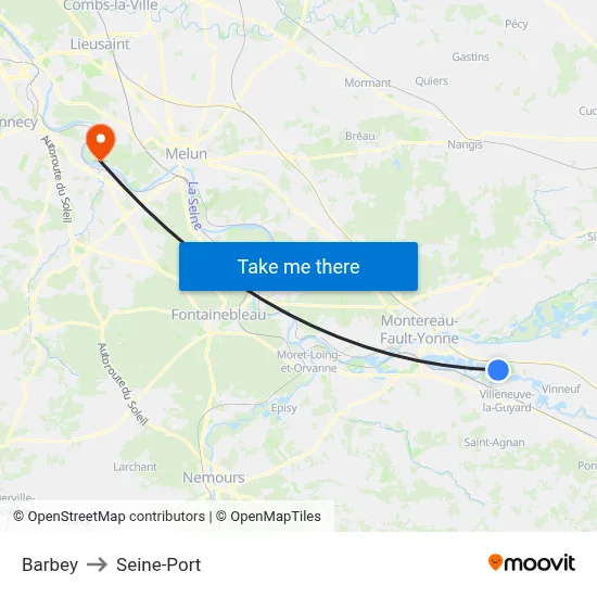 Barbey to Seine-Port map