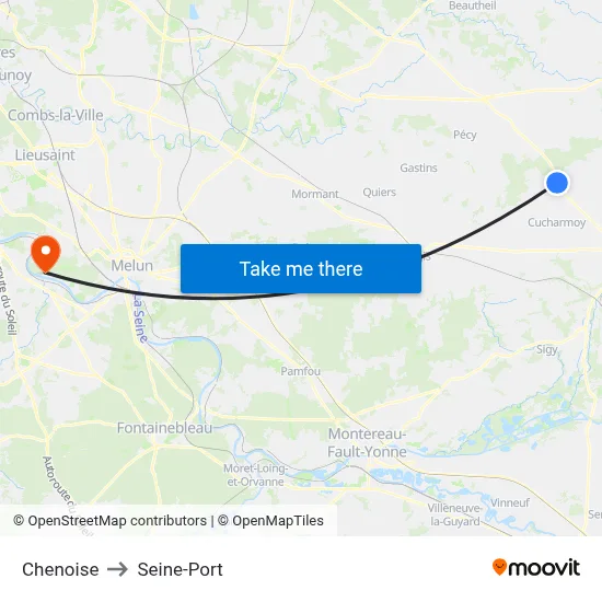 Chenoise to Seine-Port map