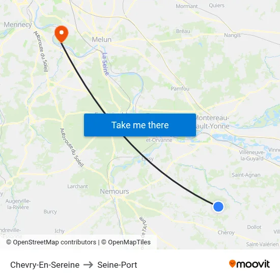 Chevry-En-Sereine to Seine-Port map