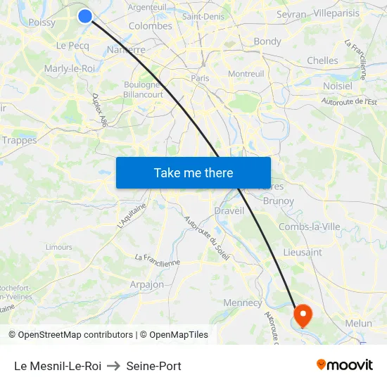 Le Mesnil-Le-Roi to Seine-Port map