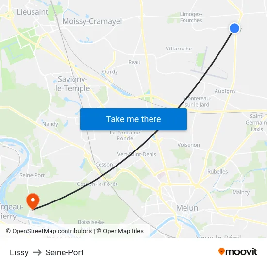 Lissy to Seine-Port map