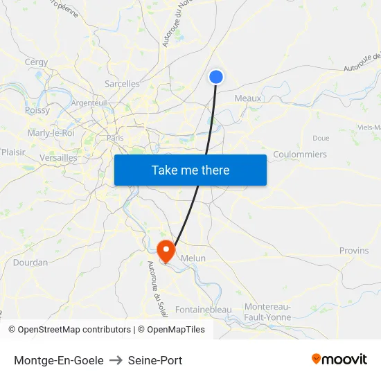 Montge-En-Goele to Seine-Port map