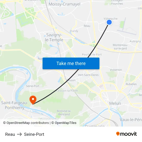 Reau to Seine-Port map