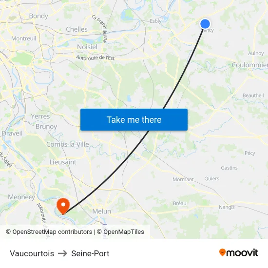 Vaucourtois to Seine-Port map