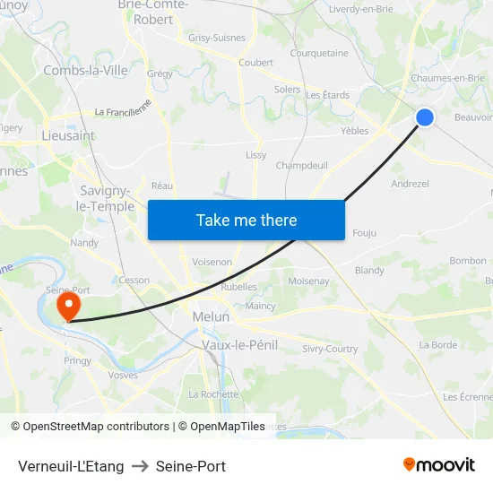 Verneuil-L'Etang to Seine-Port map