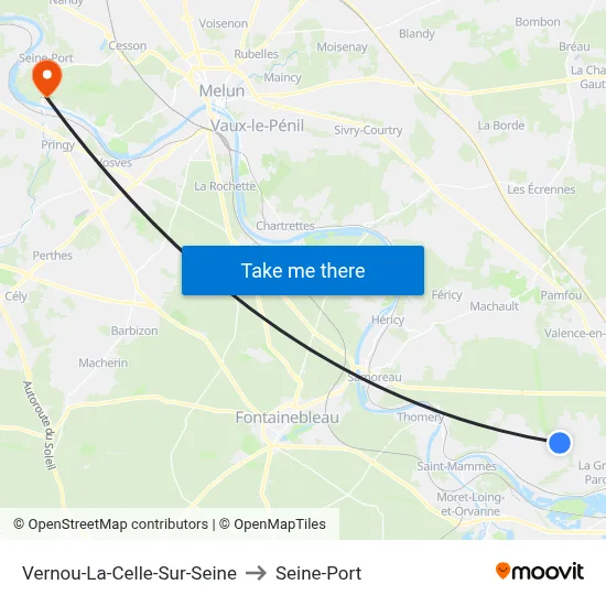 Vernou-La-Celle-Sur-Seine to Seine-Port map