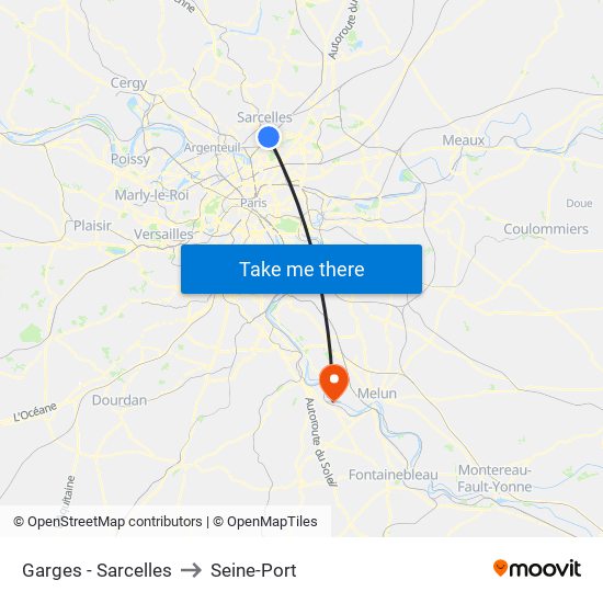 Garges - Sarcelles to Seine-Port map