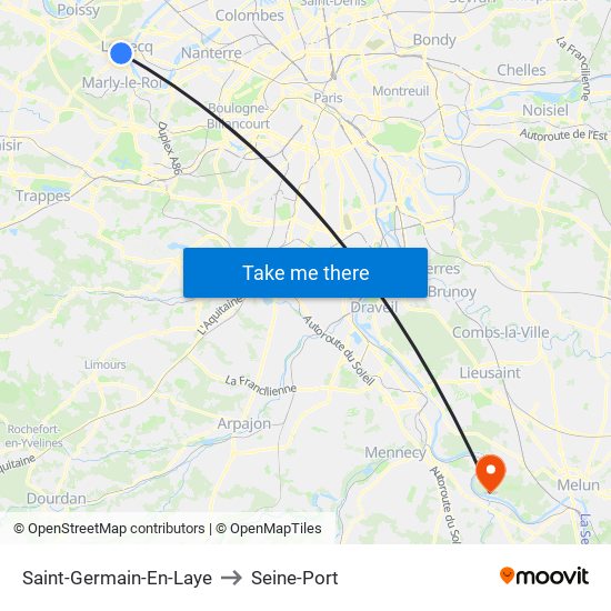 Saint-Germain-En-Laye to Seine-Port map