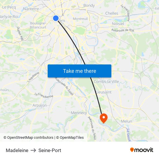 Madeleine to Seine-Port map