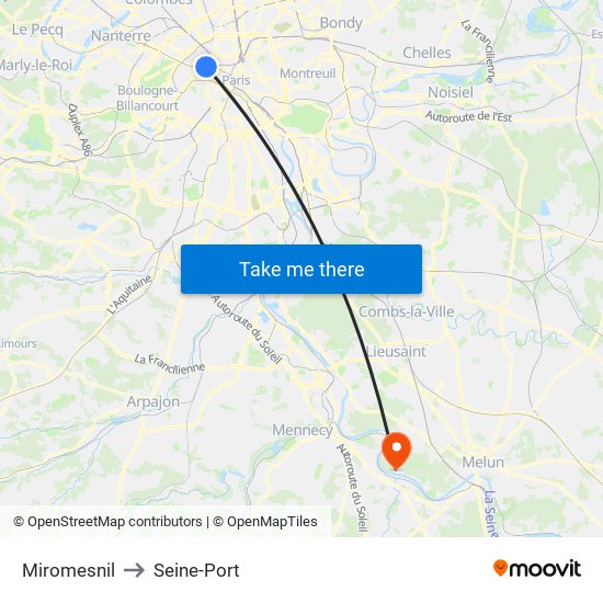 Miromesnil to Seine-Port map