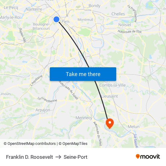 Franklin D. Roosevelt to Seine-Port map