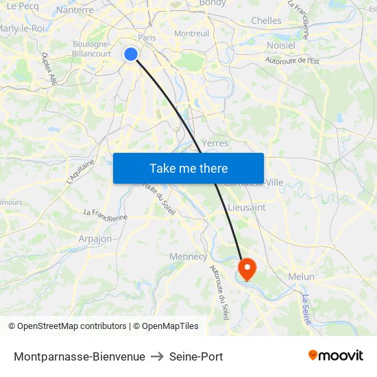 Montparnasse-Bienvenue to Seine-Port map