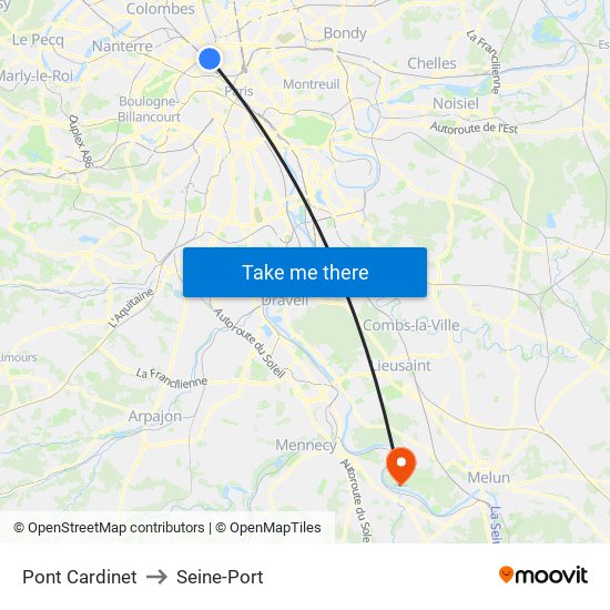 Pont Cardinet to Seine-Port map