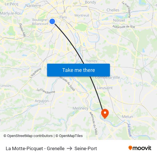 La Motte-Picquet - Grenelle to Seine-Port map