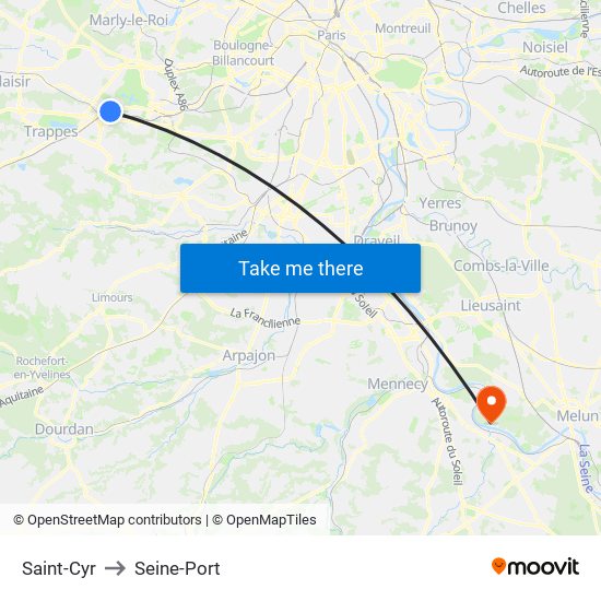 Saint-Cyr to Seine-Port map