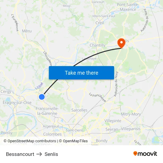 Bessancourt to Senlis map