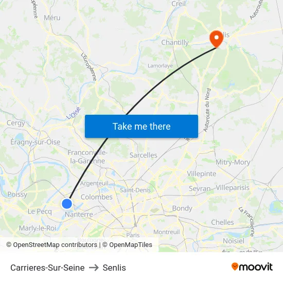 Carrieres-Sur-Seine to Senlis map
