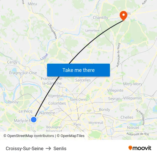 Croissy-Sur-Seine to Senlis map