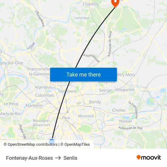 Fontenay-Aux-Roses to Senlis map