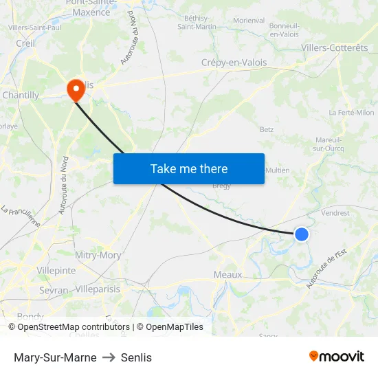 Mary-Sur-Marne to Senlis map