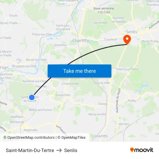Saint-Martin-Du-Tertre to Senlis map