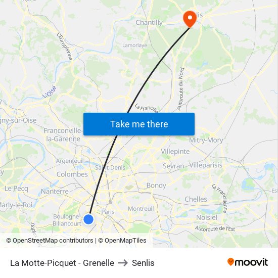 La Motte-Picquet - Grenelle to Senlis map