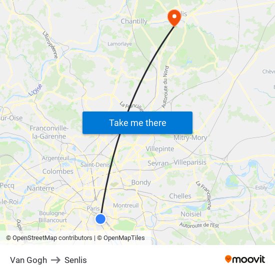 Van Gogh to Senlis map