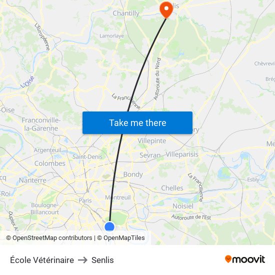 École Vétérinaire to Senlis map