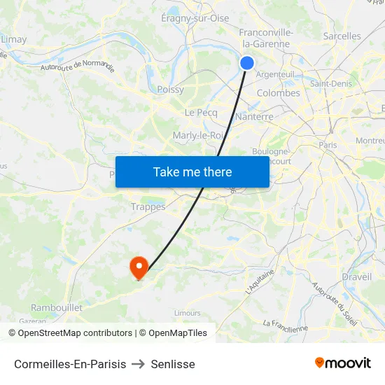 Cormeilles-En-Parisis to Senlisse map