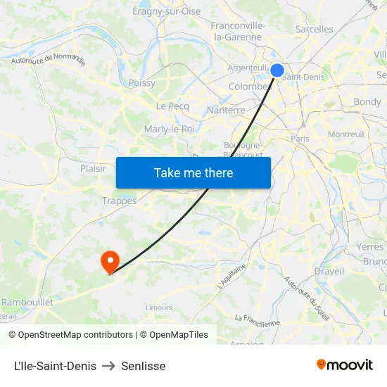 L'Ile-Saint-Denis to Senlisse map