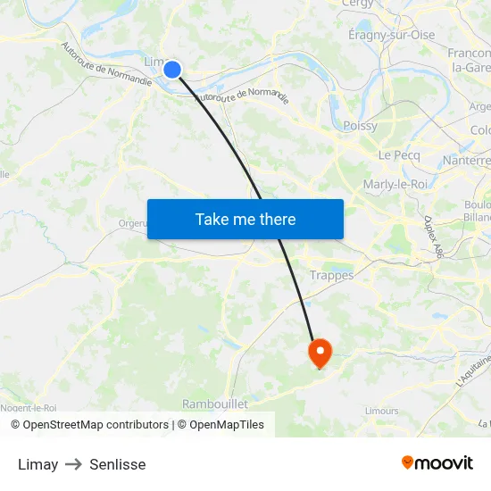 Limay to Senlisse map