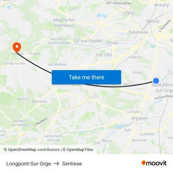 Longpont-Sur-Orge to Senlisse map