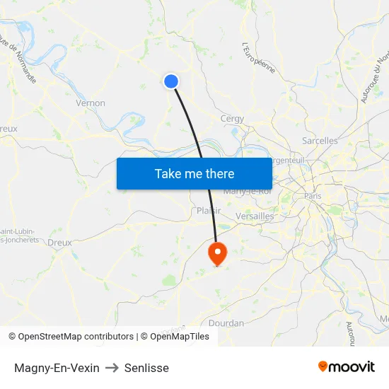 Magny-En-Vexin to Senlisse map
