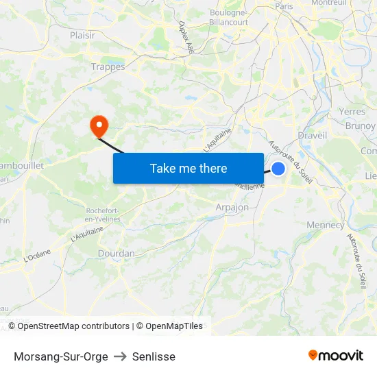 Morsang-Sur-Orge to Senlisse map