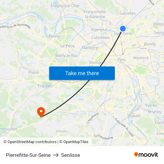 Pierrefitte-Sur-Seine to Senlisse map