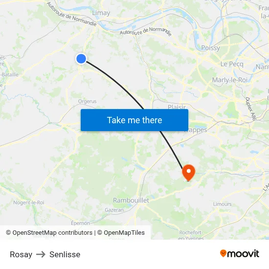 Rosay to Senlisse map