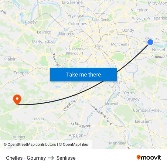 Chelles - Gournay to Senlisse map