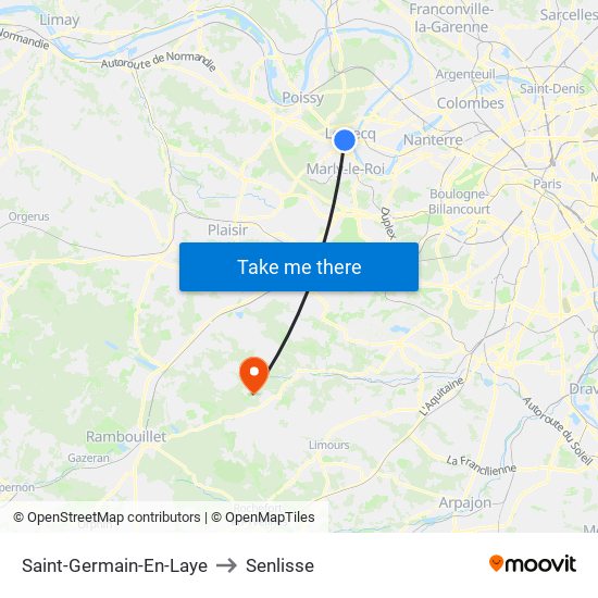 Saint-Germain-En-Laye to Senlisse map