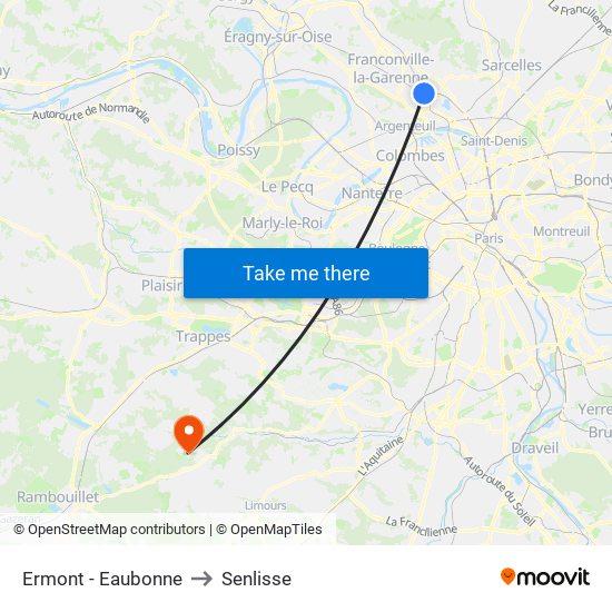 Ermont - Eaubonne to Senlisse map