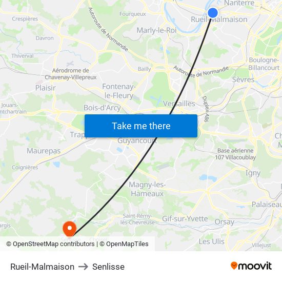 Rueil-Malmaison to Senlisse map