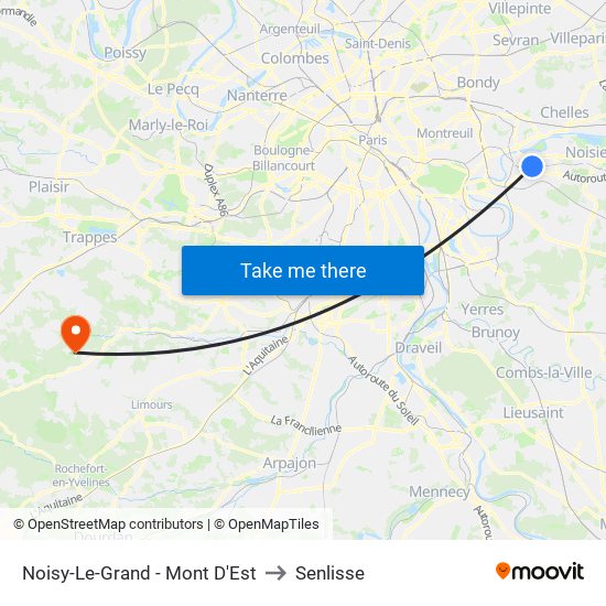Noisy-Le-Grand - Mont D'Est to Senlisse map