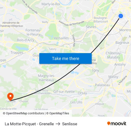 La Motte-Picquet - Grenelle to Senlisse map