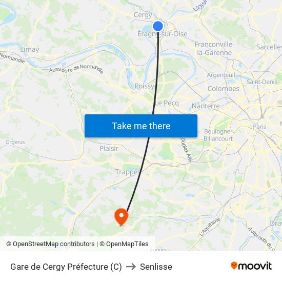 Gare de Cergy Préfecture (C) to Senlisse map