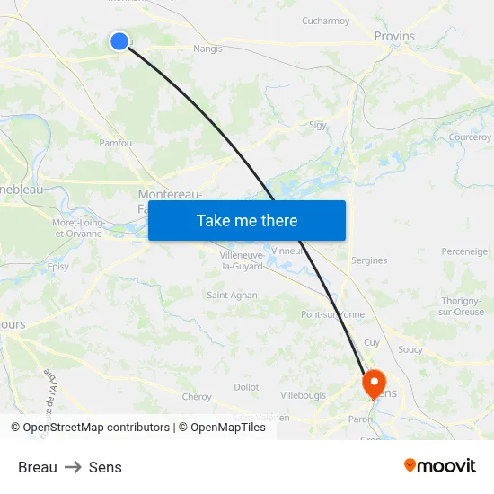 Breau to Sens map