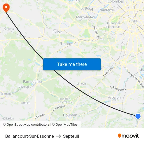 Ballancourt-Sur-Essonne to Septeuil map