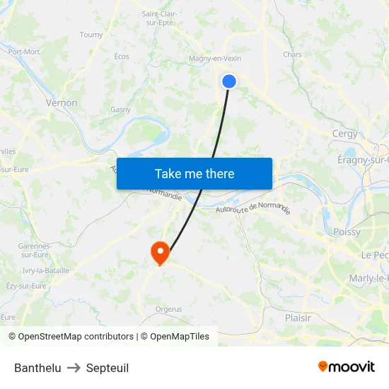 Banthelu to Septeuil map